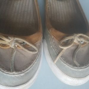 Sperrys boat shoe slip ons.